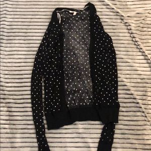 Black and white polka dotted Cardigan